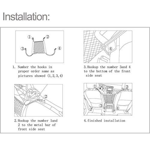 jcsportline用ユニバーサルカーシートメッシュストレージ/オーガナイザー、シートバックネットバッグ??メッシュカーゴネットフックポーチホ｜icoro｜05