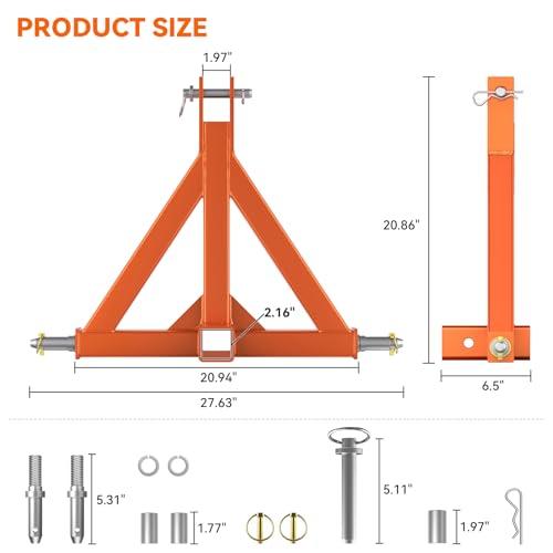 SUNSHINE FARMRE 3ポイント 2インチ トレーラーヒッチレシーバー カテゴリー1 トラクター 高耐久 牽引ドローバーアダプター B｜icoro｜06