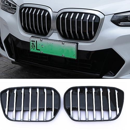 Auto Body Accessories 2PCS BMWS IX3 2022上部バンパーフードエアベント吸気カバーメッシュボディキットシルバ｜icoro｜02