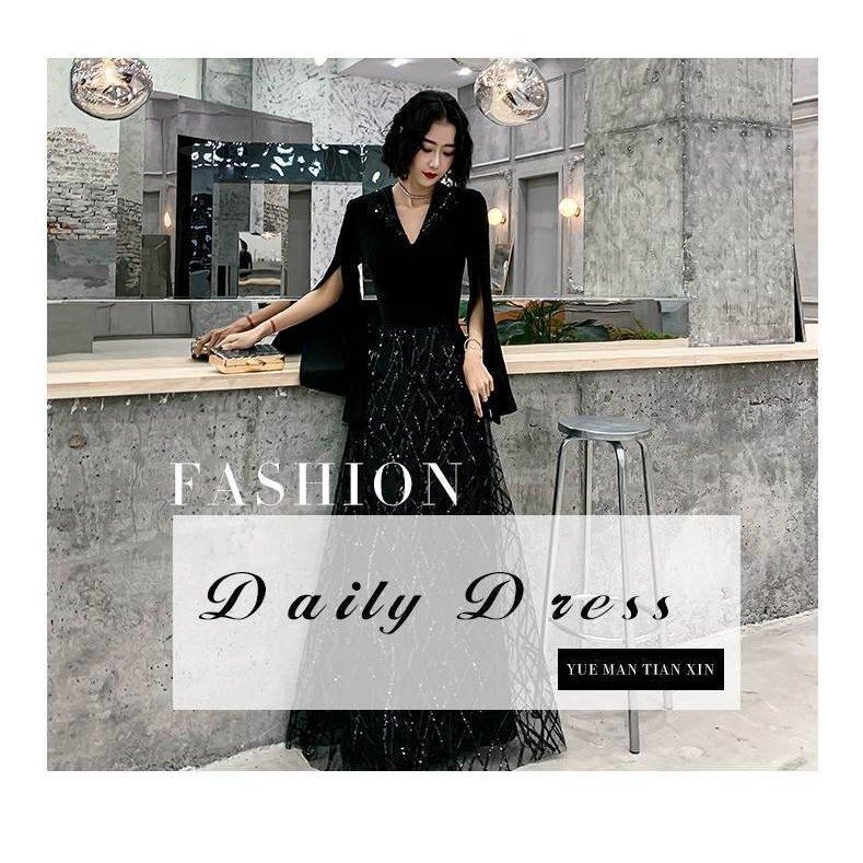 素敌な パーティードレス Vネックドレス キャミソール ブラック 謝恩会  