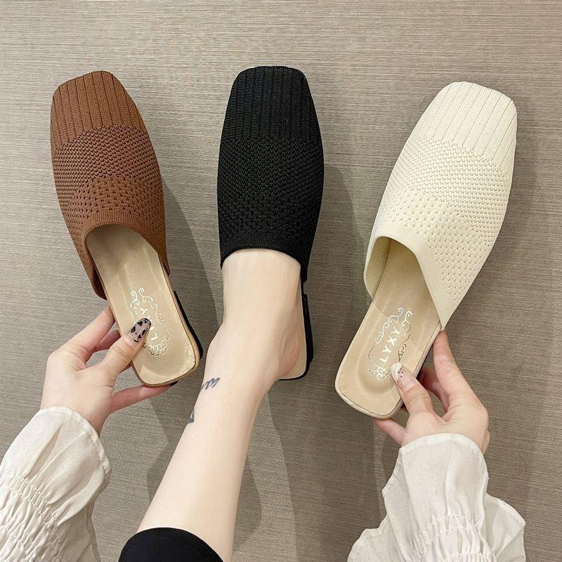 公式 レディースファッションミュール スクエアトゥ サンダル つっかけ