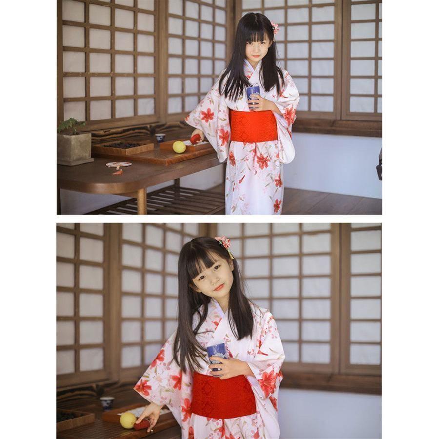 着物 バスローブ キッズ パジャマ バスタオル セットアップ 衣装 着物 総柄 花柄 浴衣 薄手 お風呂 プール 海水浴 記念日 和服 着物 子供 | ブランド登録なし | 07