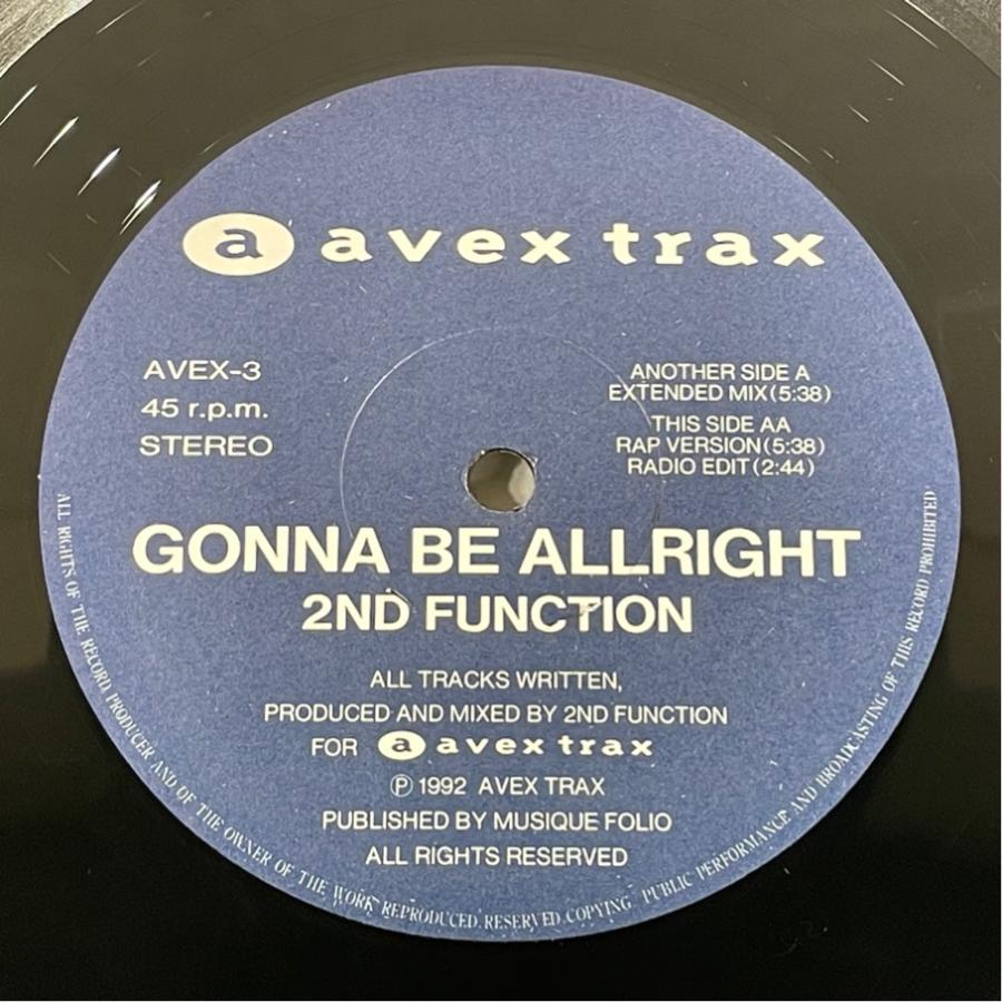 Avex Trax AVEX-3  Gonna Be Alright 2nd Function 洗浄済 12インチ | 
