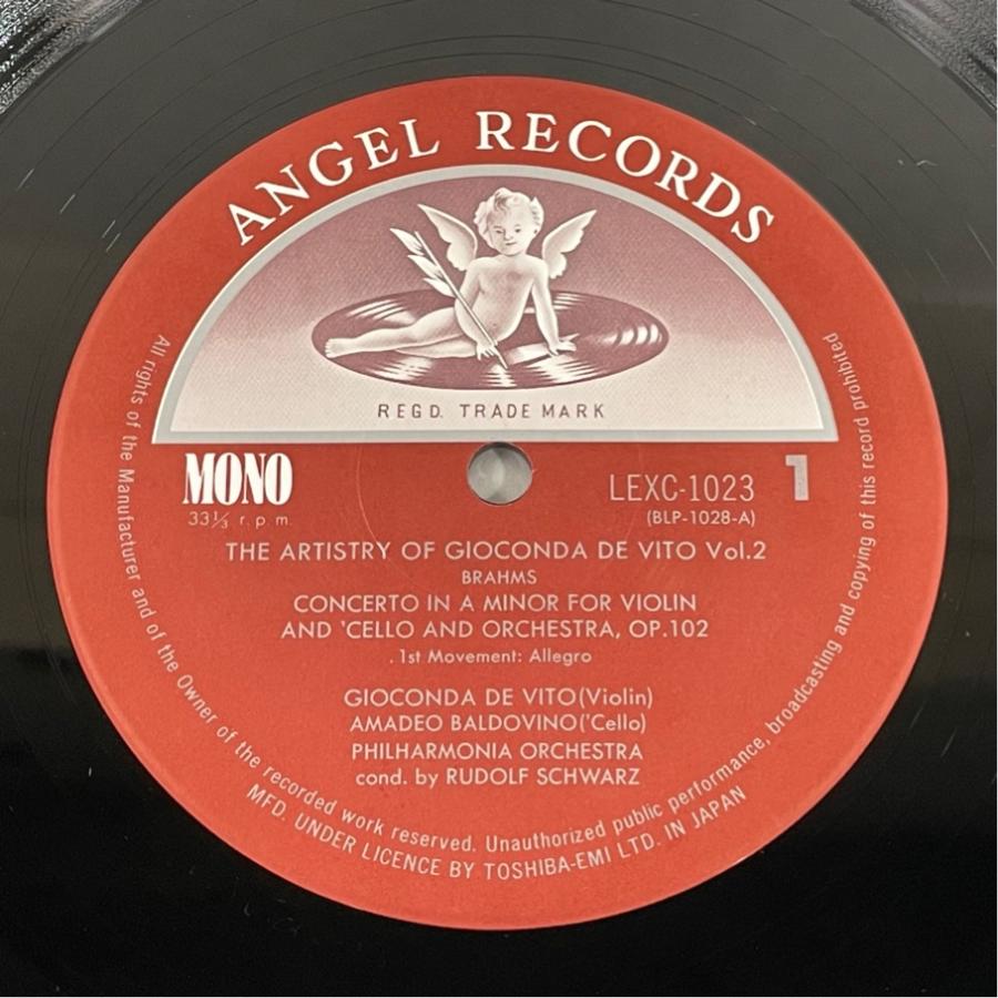 国内盤 LEXC1023 ジョコンダ・デ・ヴィートの遺産 ブラームス ヴァイオリンとチェロのための二重協奏曲 洗浄済 LP |  | 02
