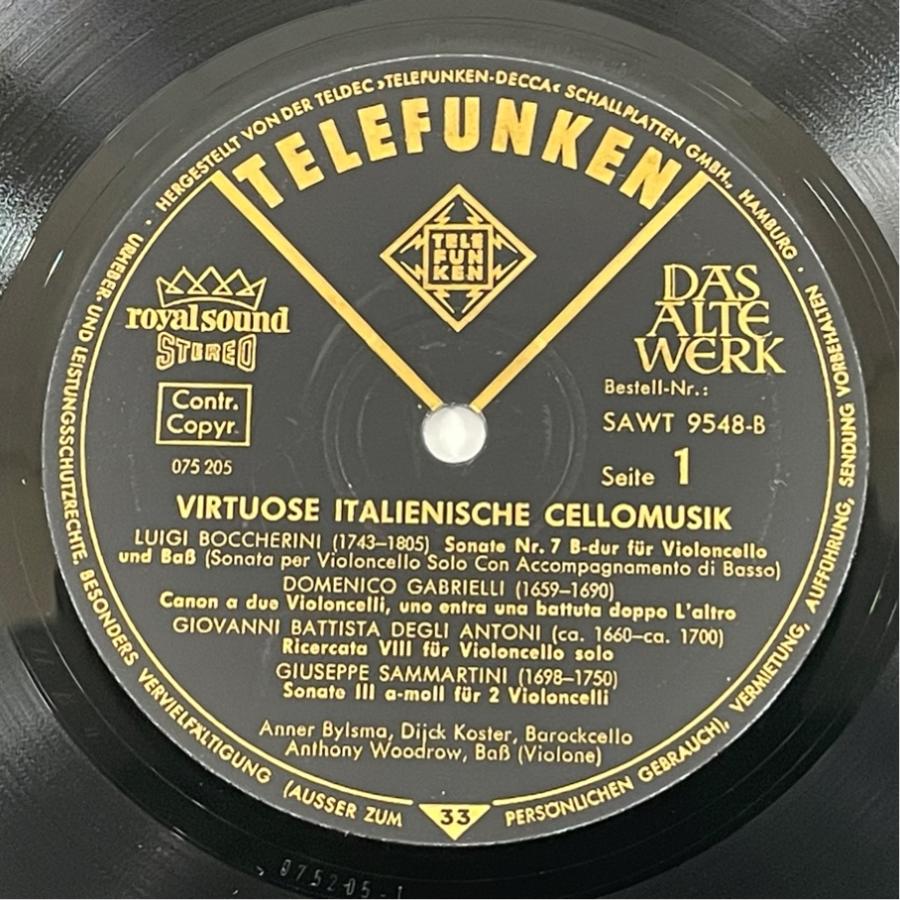 独TELEFUNKEN SAWT-9548 イタリア・バロックのチェロ名曲集 アンナー・ビルスマ 他 洗浄済 LP |  | 02