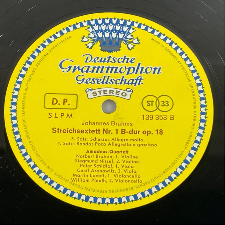 独DGG 139 353SLPM ブラームス 弦楽六重奏曲第１番 アマデウスSQ他 洗浄済 LP |  | 03