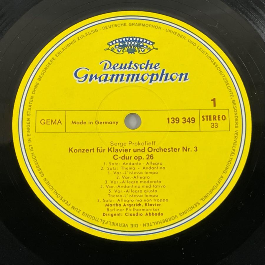 独DG 139349 アルゲリッチ アバド プロコフィエフ ラヴェル ピアノ協奏曲集 洗浄済 LP |  | 02