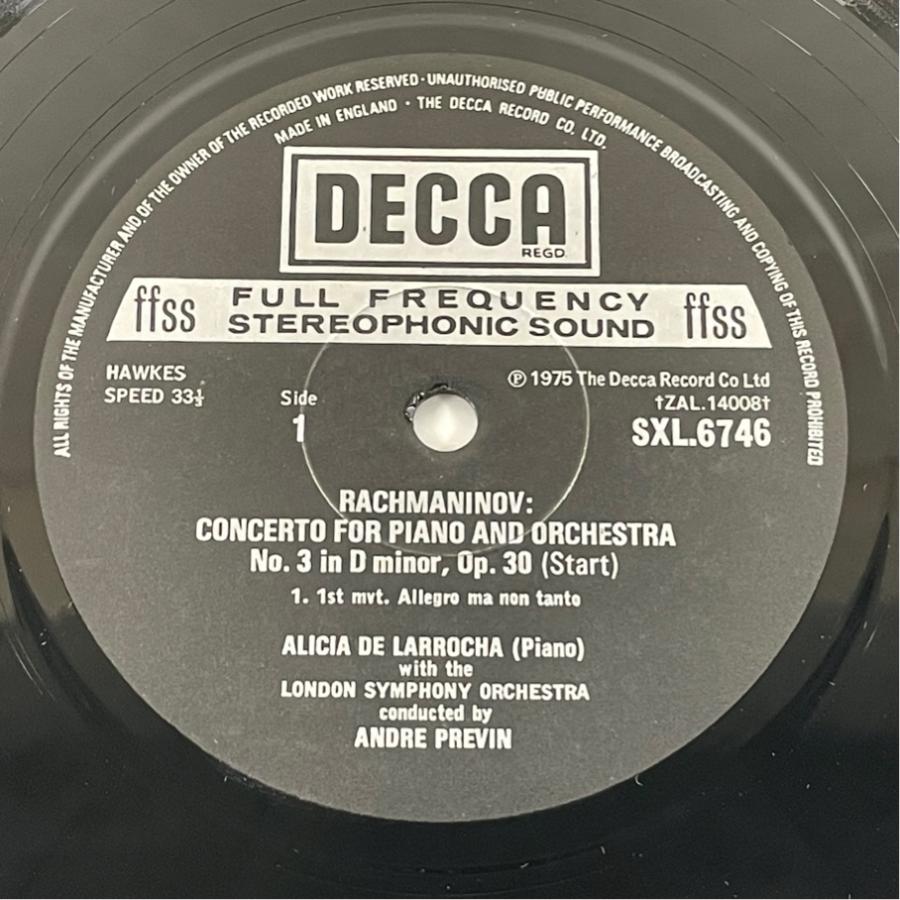 英DECCA SXL.6746 アリシア・デ・ラローチャ ラフマニノフ ピアノ協奏曲第3番 洗浄済 LP |  | 02