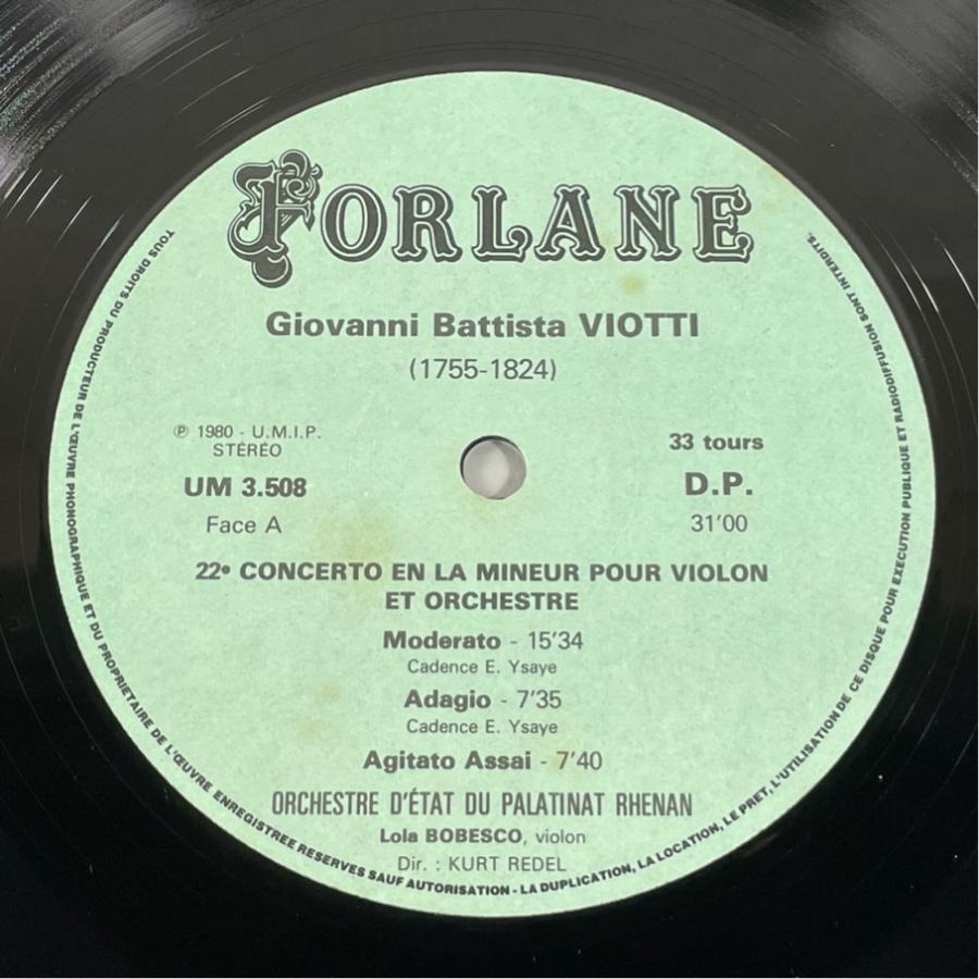 仏FORLANE UM3508 ローラ・ボベスコ ヴィオッティ ヴァイオリン協奏曲 22 & 23 洗浄済 LP |  | 02