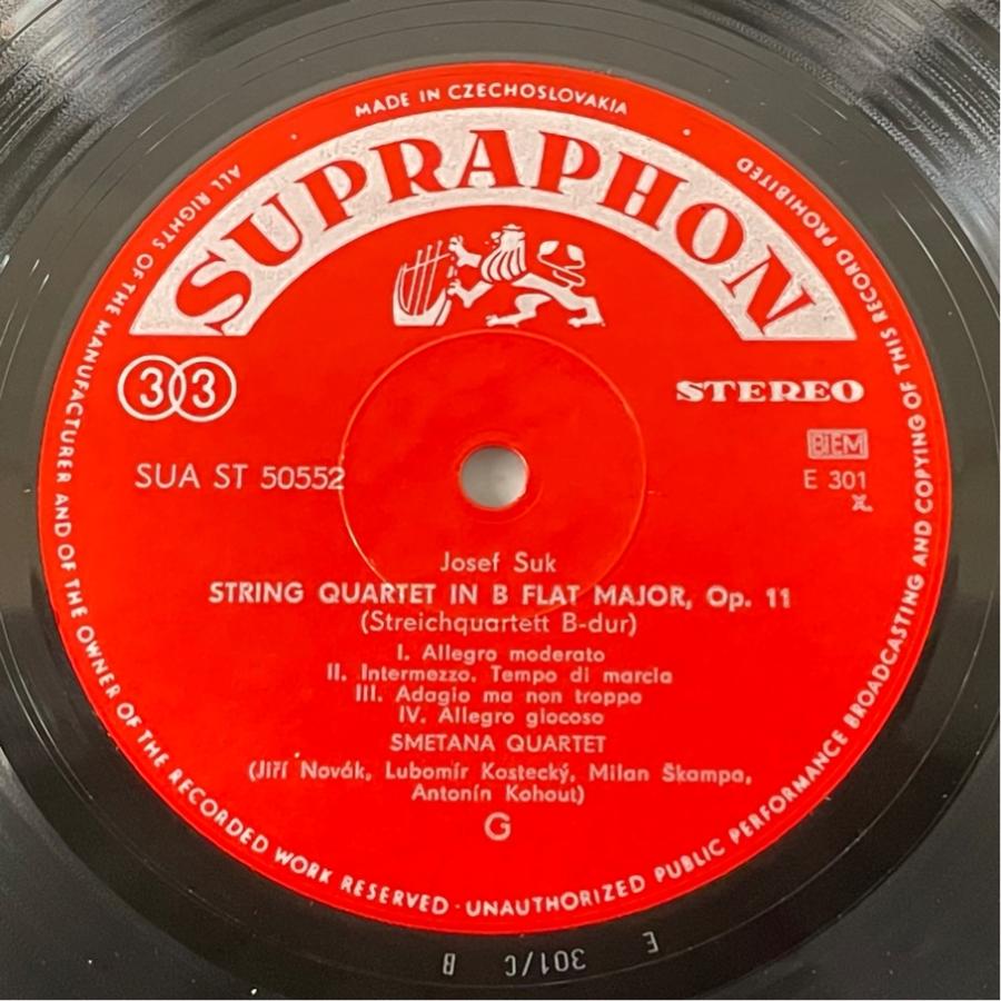 チェコSUPRAPHON SUA ST 50552 ノヴァーク四重奏団 ノヴァーク 弦楽四重奏曲 op.22 スーク 同 op.11 洗浄済 LP |  | 02