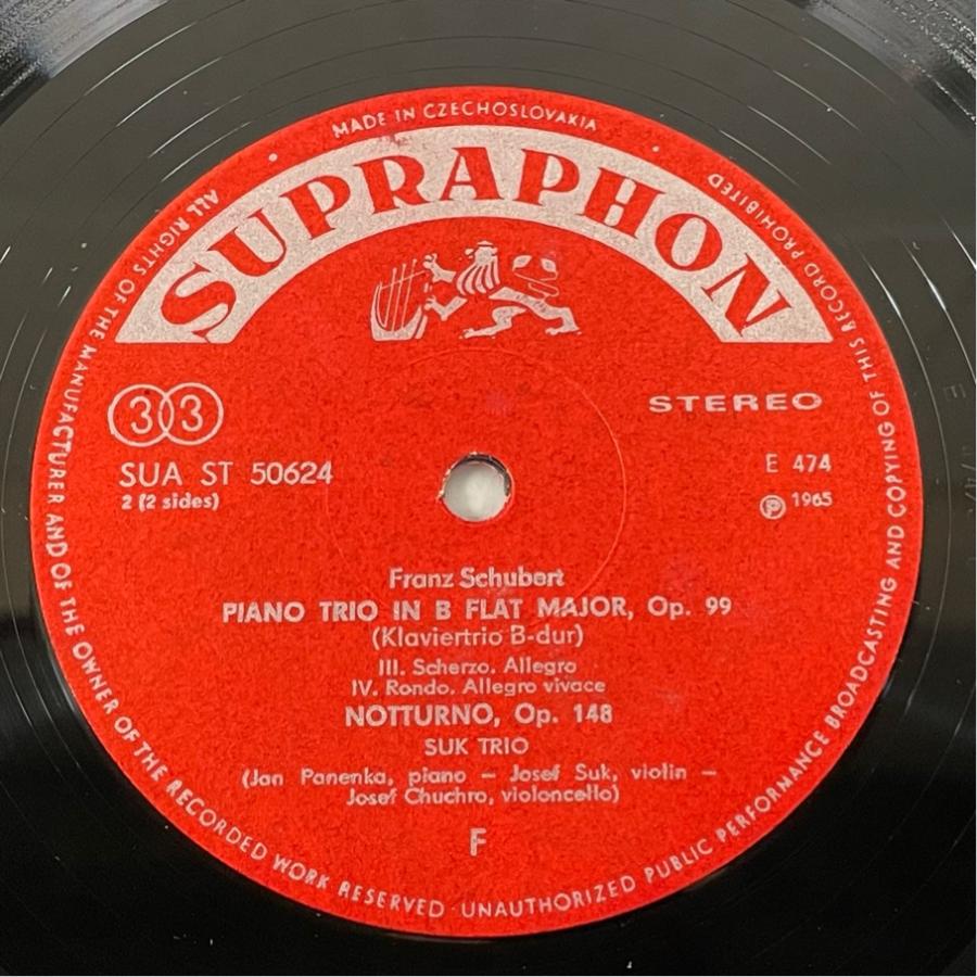 チェコSUPRAPHON SUA ST 50624 シューベルト ピアノ三重奏曲Op.99 ノットルノOp.148 スーク・トリオ 洗浄済 LP |  | 03