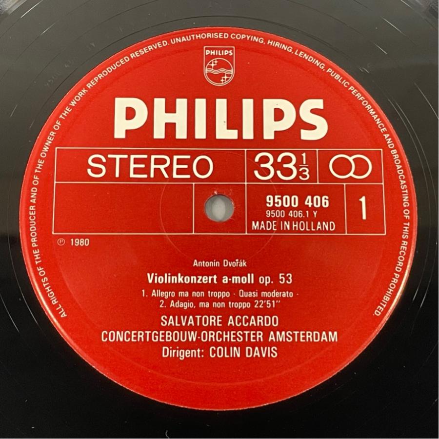 蘭PHILIPS 9500406 アッカルド ドヴォルザーク ヴァイオリン協奏曲 ロマンス コリン・ディヴィス 洗浄済 LP |  | 02