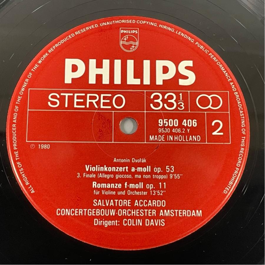 蘭PHILIPS 9500406 アッカルド ドヴォルザーク ヴァイオリン協奏曲 ロマンス コリン・ディヴィス 洗浄済 LP |  | 03
