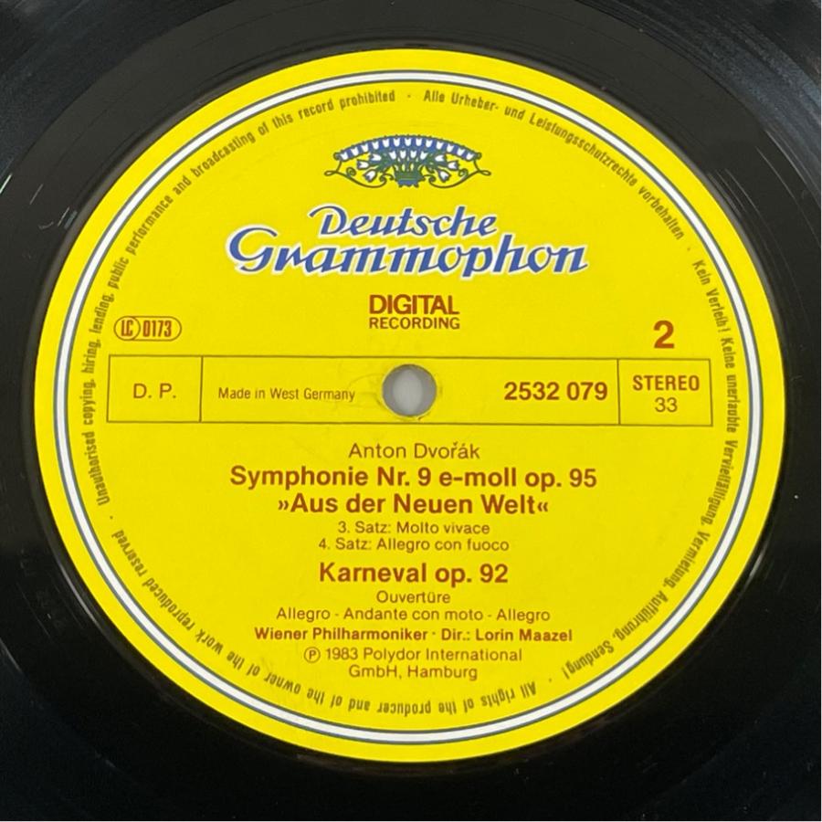 西独DG デジタル 2532079 ドヴォルザーク 交響曲第9番 新世界より ウィーン・フィルハーモニー管弦楽団 マゼール 洗浄済 LP |  | 03