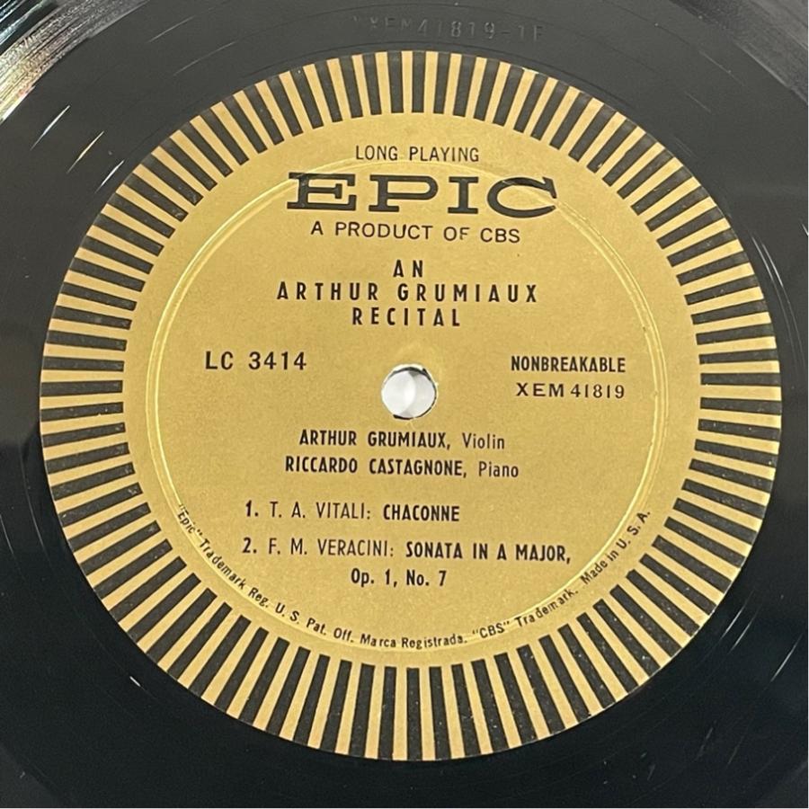 米EPIC LC3414 グリュミオー カスタニョーネ ヴァイオリン協奏曲・リサイタル タルティーニ 悪魔のトリル他 洗浄済 LP |  | 03