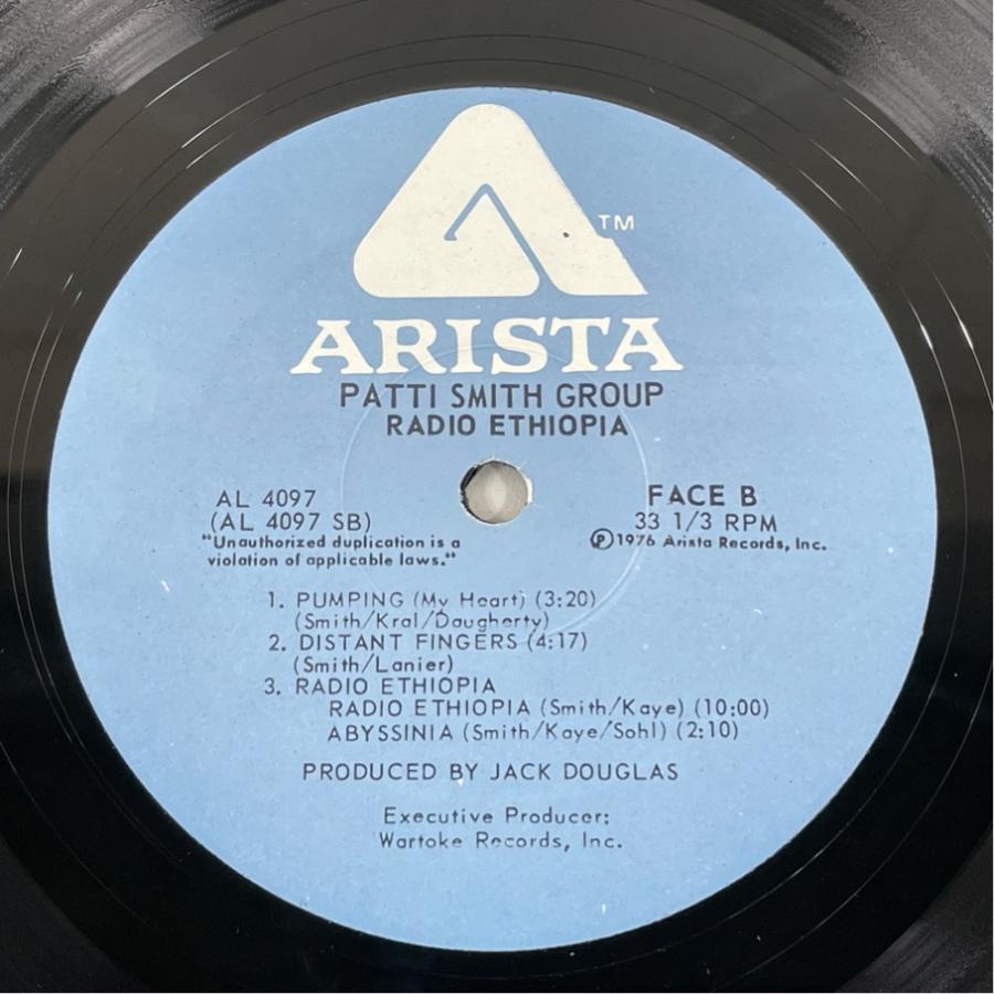 US盤 ARISTA AL4097 Patti Smith Group Radio Ethiopia パティ・スミス・グループ 洗浄済 LP |  | 03