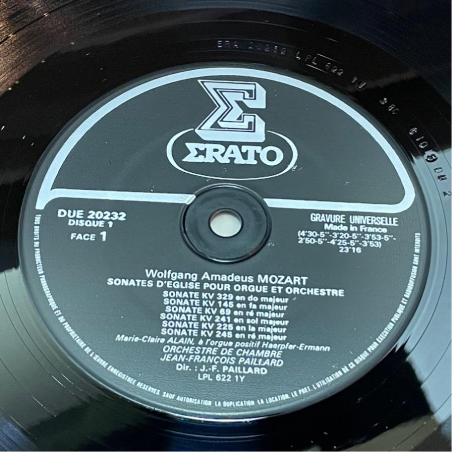 仏ERATO DUE20232 D'EGLISE マリー＝クレール・アラン モーツァルト LES SONATES 洗浄済 2LP |  | 04