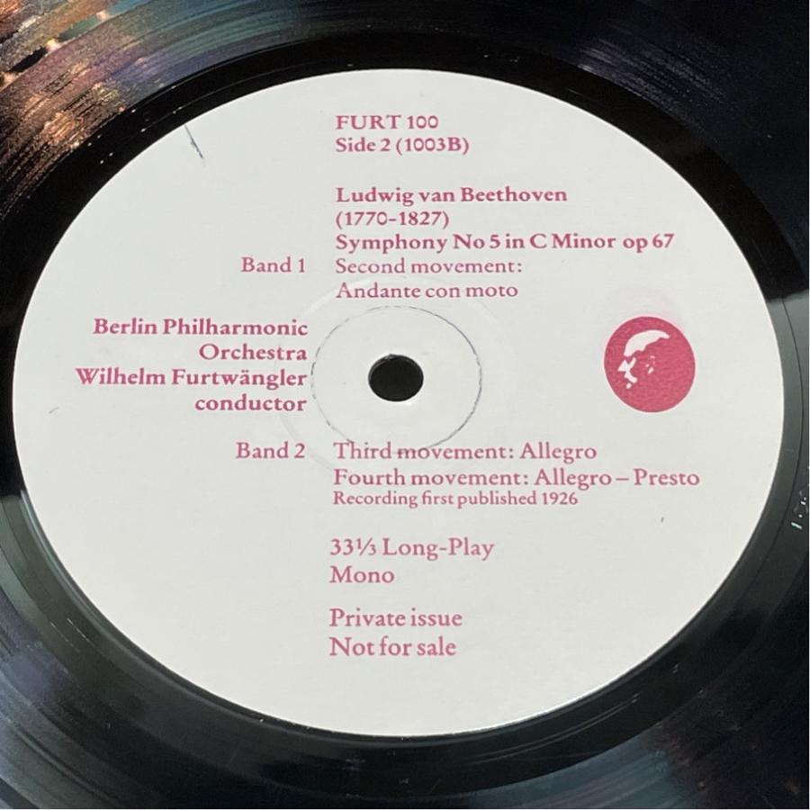英フルトヴェングラー協会 FURT100 ベートーヴェン 交響曲第5番 フルトヴェングラー 洗浄済 LP |  | 02