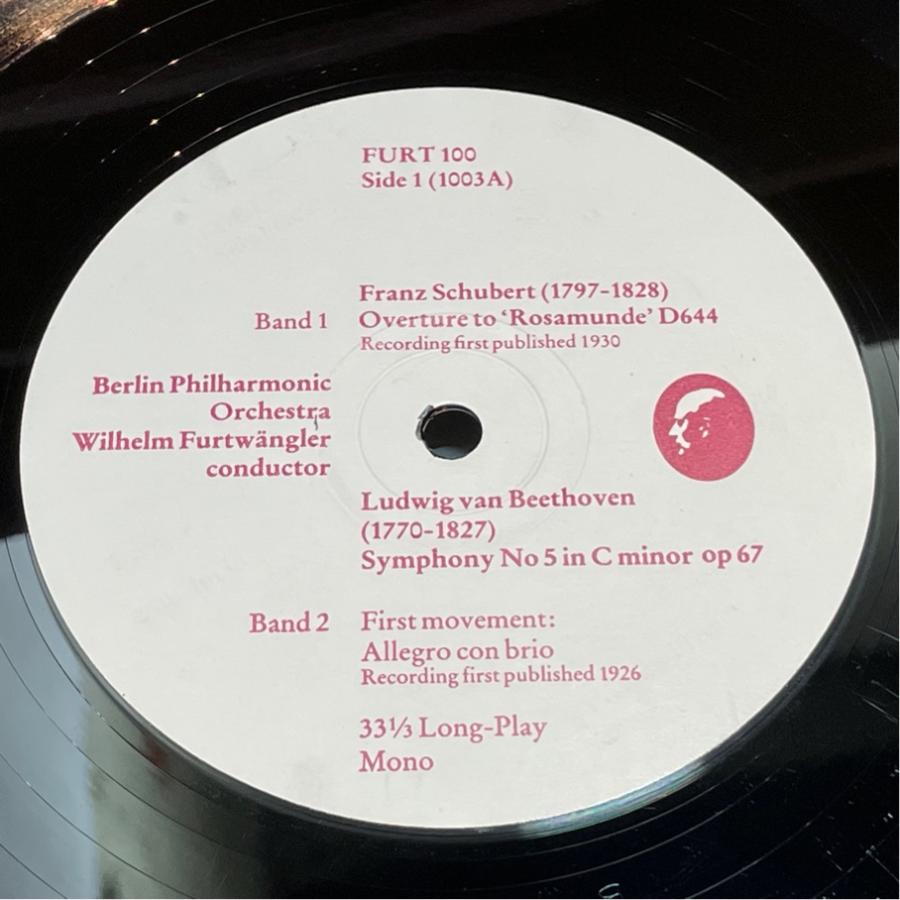 英フルトヴェングラー協会 FURT100 ベートーヴェン 交響曲第5番 フルトヴェングラー 洗浄済 LP |  | 03