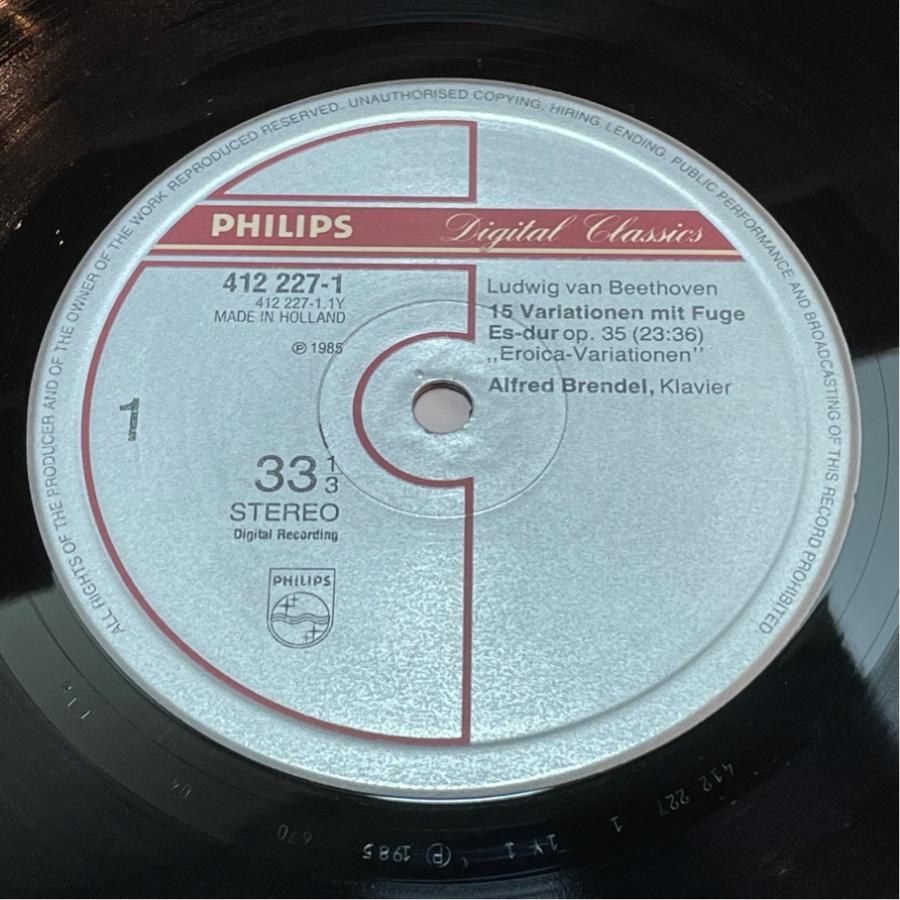 蘭PHILIPS 412 227-1 ブレンデル ベートーヴェン エロイカ変奏曲 エリーゼのために 洗浄済 LP |  | 03