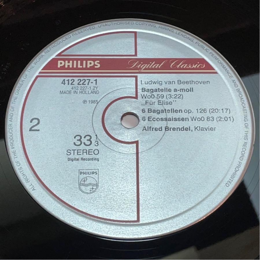 蘭PHILIPS 412 227-1 ブレンデル ベートーヴェン エロイカ変奏曲 エリーゼのために 洗浄済 LP |  | 04