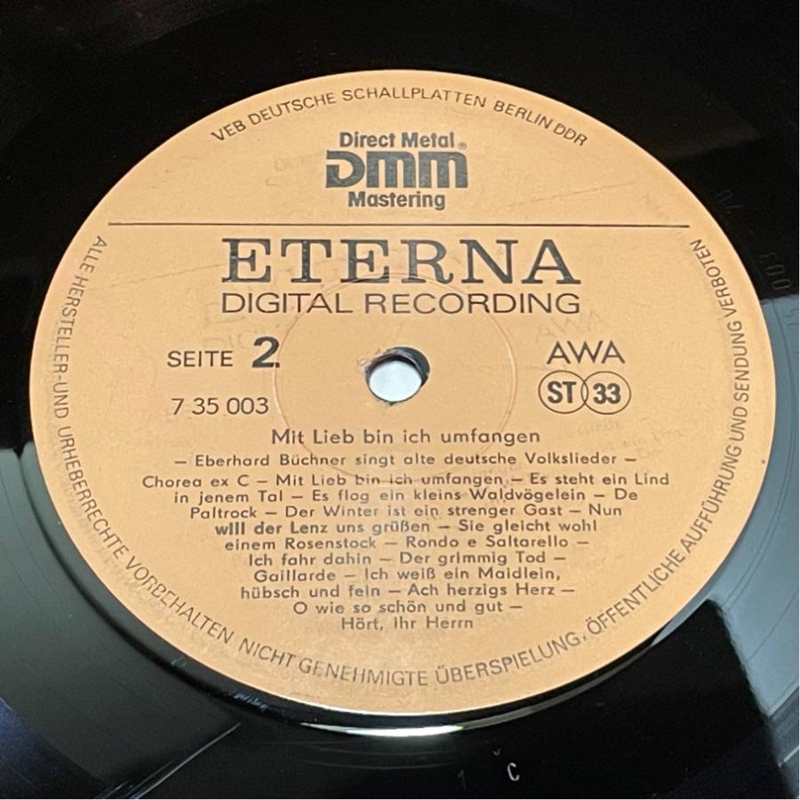 東独ETERNA 735 003 ビュヒナー ドイツ 民謡集 洗浄済 LP |  | 03