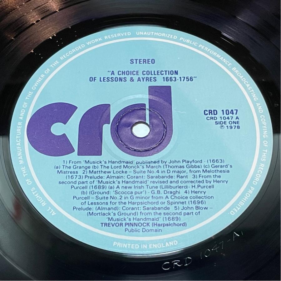 英crd CRD1047 トレヴァー・ピノック チェンバロ 音楽選集 洗浄済 LP |  | 03