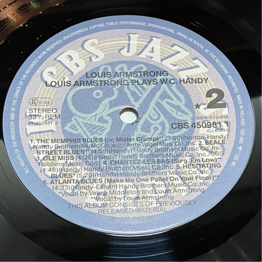 蘭CBS 450981 1 LOUIS ARMSTRONG AND HIS ALL-STARS PLAYS W.C.HANDY 洗浄済 LP |  | 03