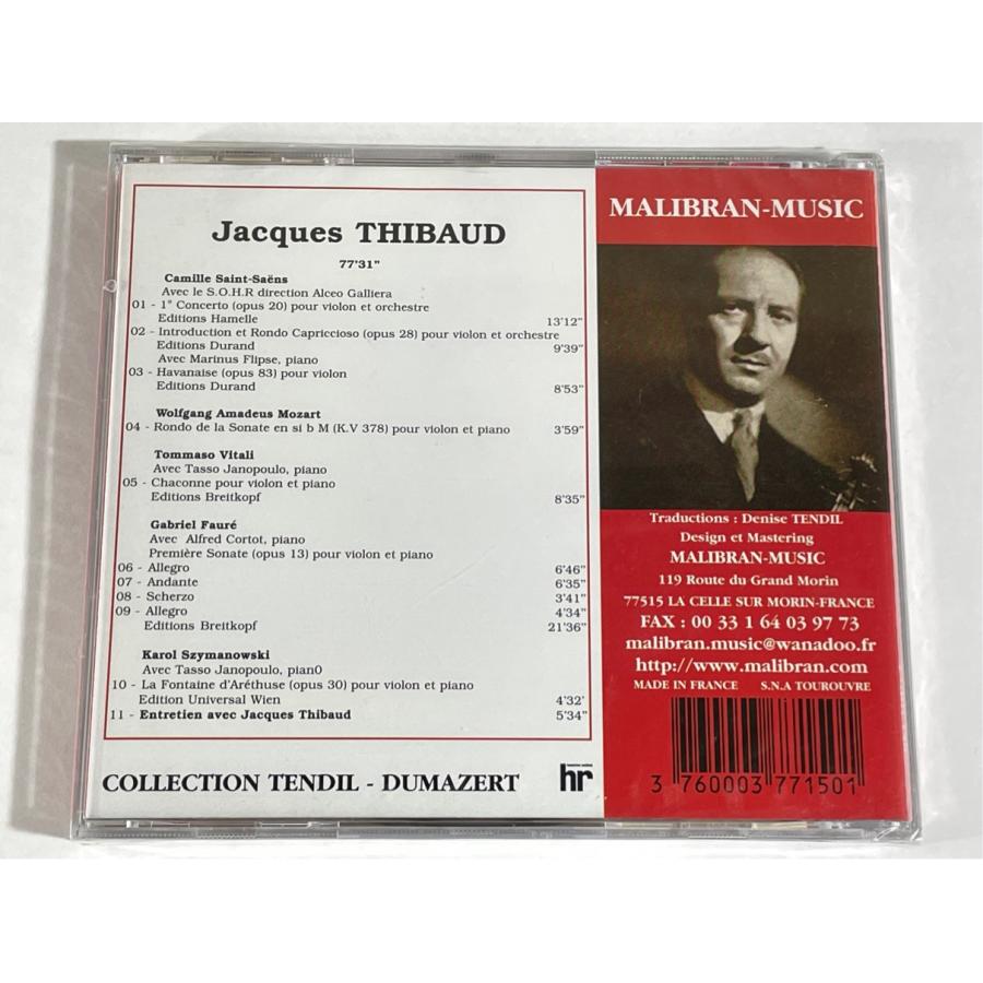 ジャック・ティボー 1953年ライブ録音集 MALIBRAN CDRG150 未開封 CD |  | 01