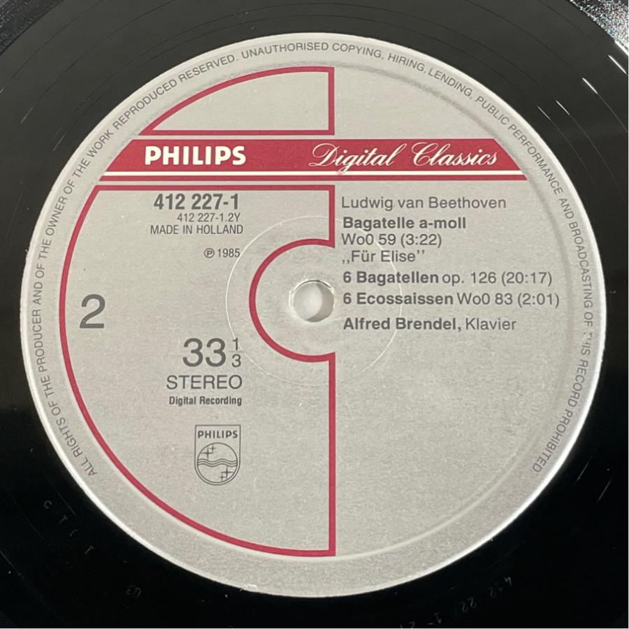 蘭PHILIPS 412 227-1 ブレンデル ベートーヴェン エロイカ変奏曲、エリーゼのために 洗浄済 LP |  | 03