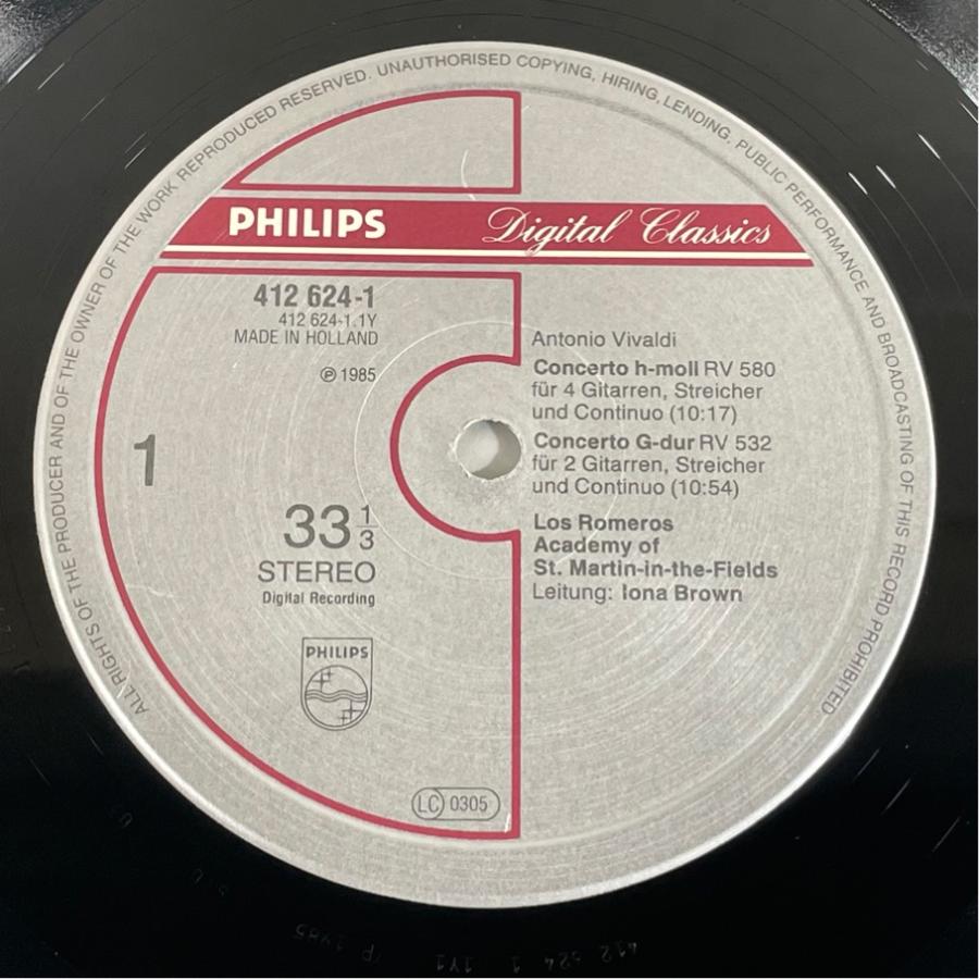 蘭PHILIPS 412 624-1 ペペ・ロメロ ヴィヴァルディ ギター協奏曲 洗浄済 LP |  | 02
