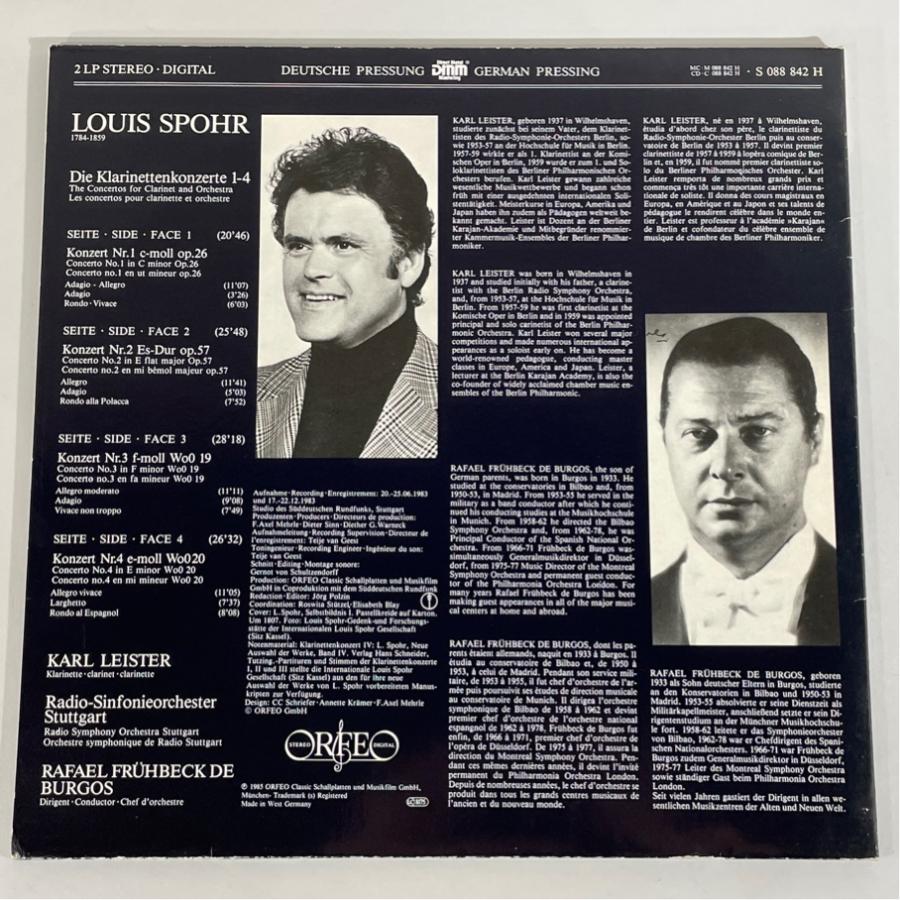 独ORFEO S088842H シュポア クラリネット協奏曲 全4曲 カール・ライスター 洗浄済 2LP |  | 01