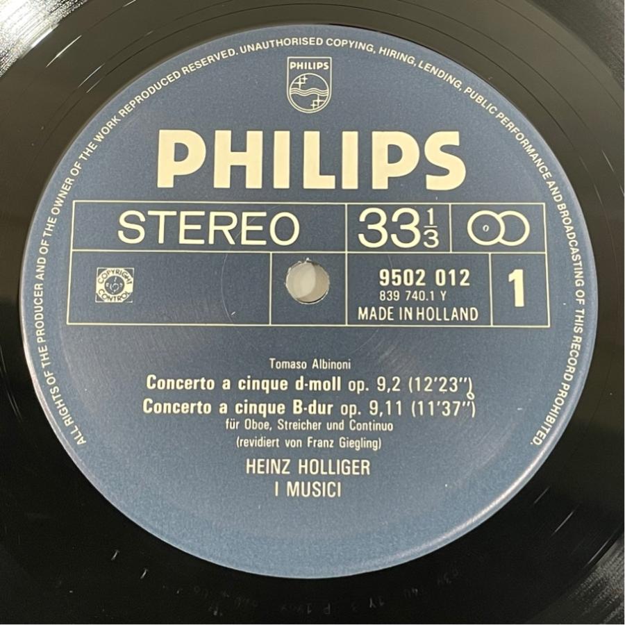蘭PHILIPS 9502 012 ホリガー イ・ムジチ合奏団 アルビノーニ オーボエ協奏曲 洗浄済 LP |  | 02