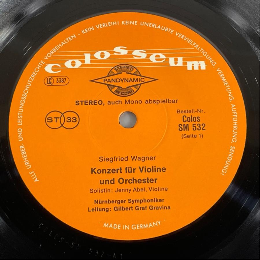 独colosseum SM532 ジェニー・アーベル ジークフリート ワーグナー ヴァイオリン協奏曲 洗浄済 LP |  | 02