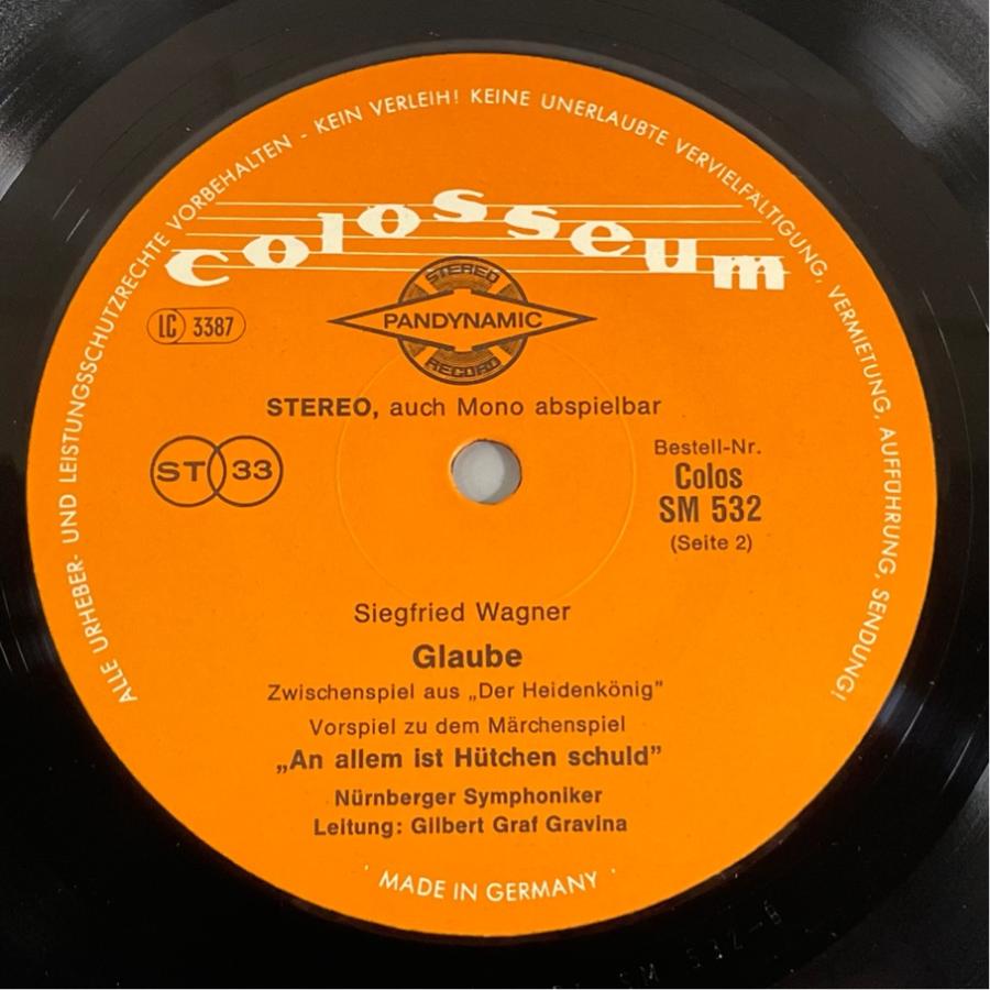 独colosseum SM532 ジェニー・アーベル ジークフリート ワーグナー ヴァイオリン協奏曲 洗浄済 LP |  | 03