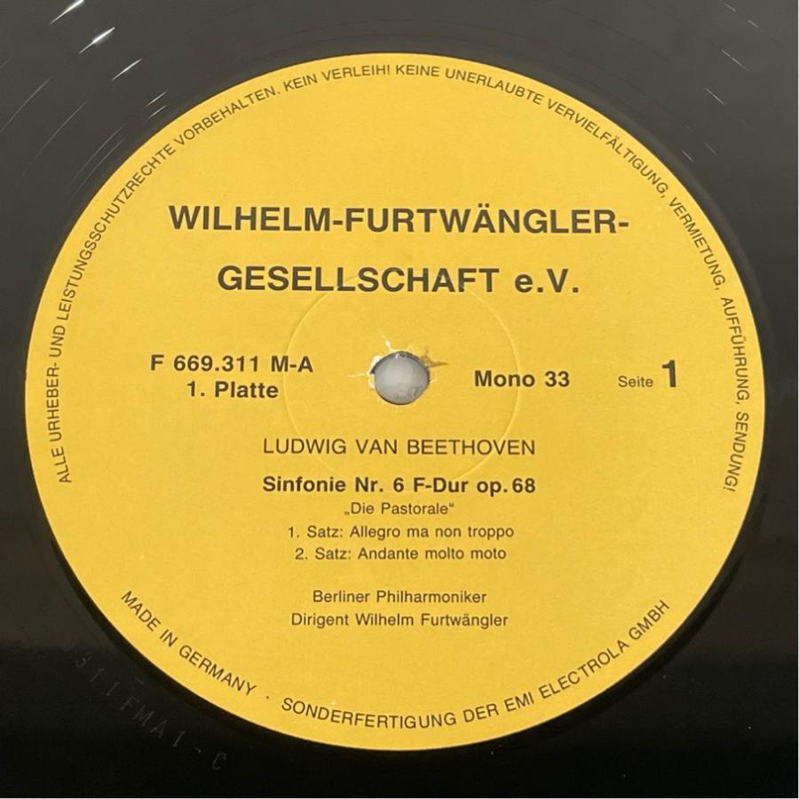 独フルトヴェングラー協会 F669310/11 ベートーヴェン 交響曲第6番 交響曲第5番 洗浄済 2LP |  | 05