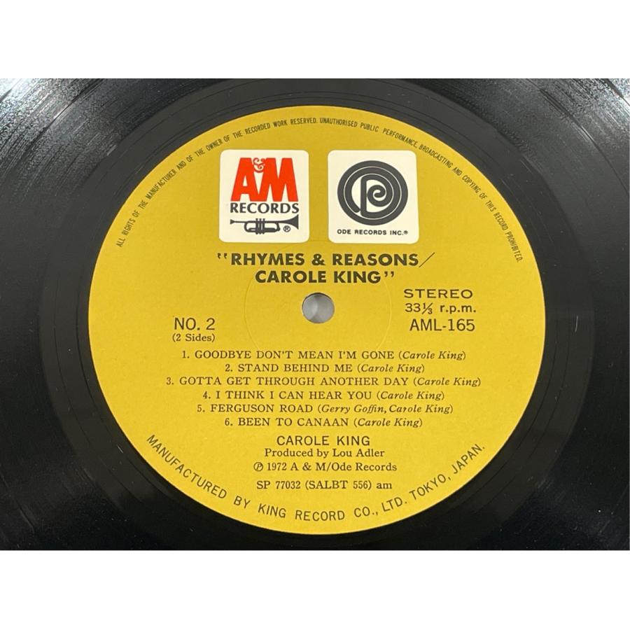 AML165 Carole King Rhymes & Reasons 帯/売上整理カードあり キャロル・キング 喜びは悲しみの後に 洗浄済 LP |  | 05