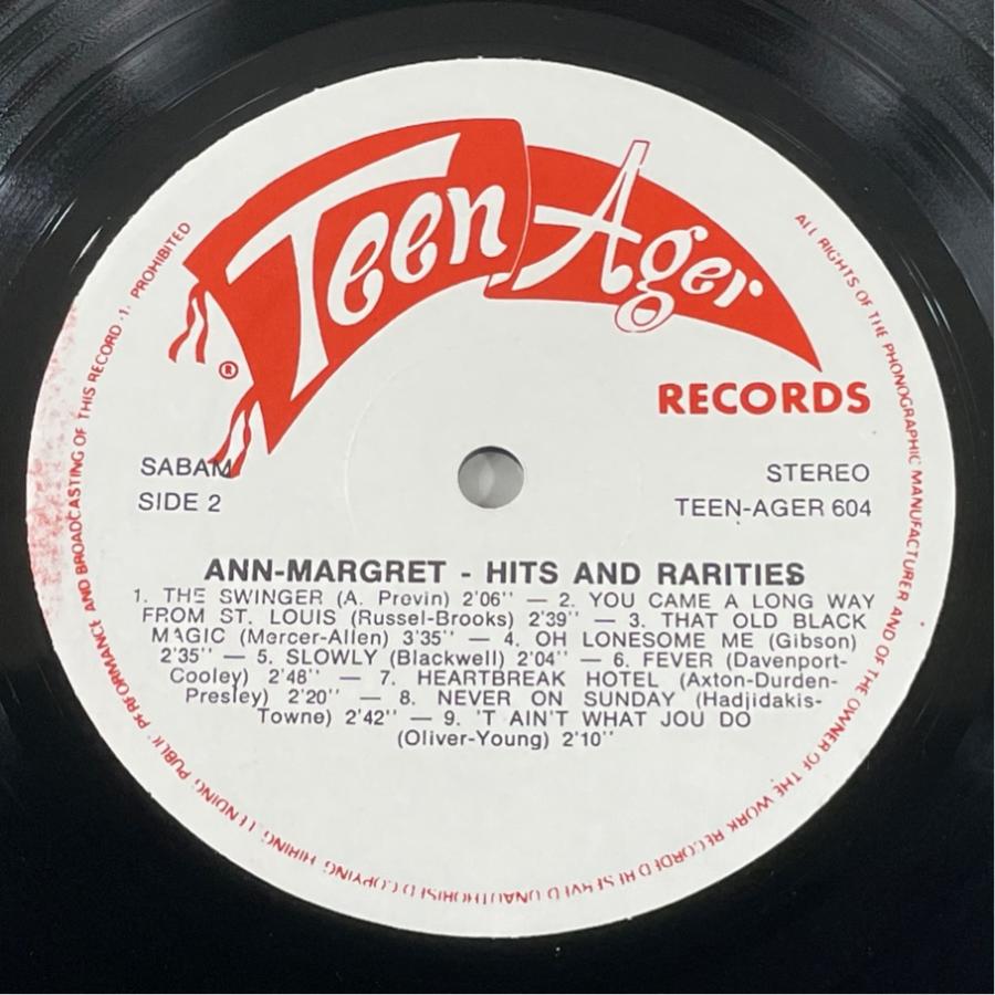 デンマーク盤 TEEN-AGER604 And Rarities アン・マーグレット Hits 洗浄済 LP |  | 03