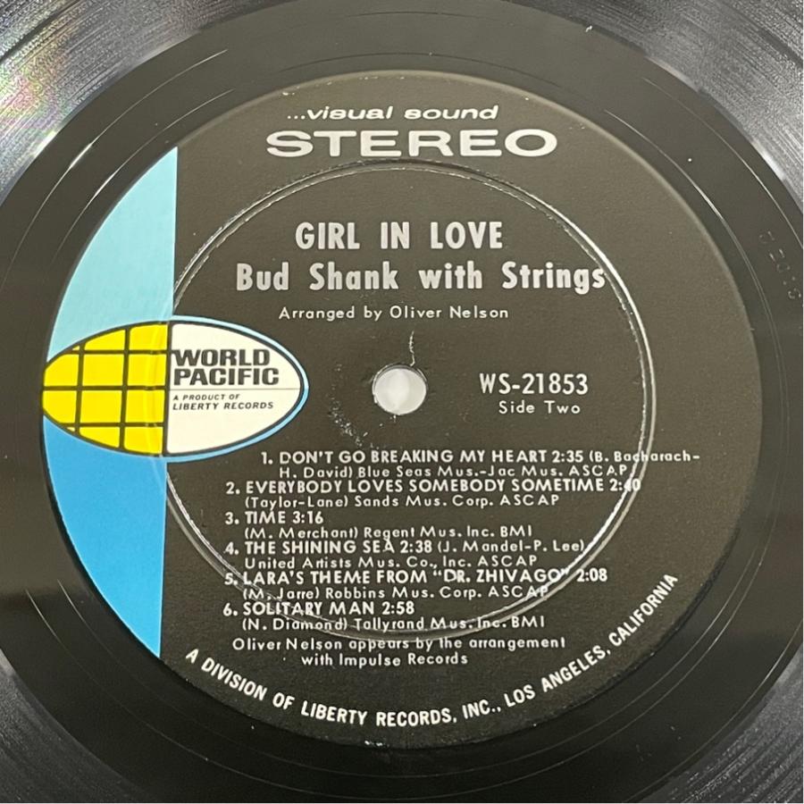 US盤 WORLD PACIFIC WPS-21853  BUD SHANK GIRL IN LOVE 洗浄済 LP |  | 03