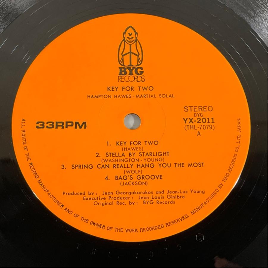国内盤 YX-2011 HAMPTON HAWES MARTIAL SOLAL キー・フォー・トゥ 洗浄済 LP |  | 02