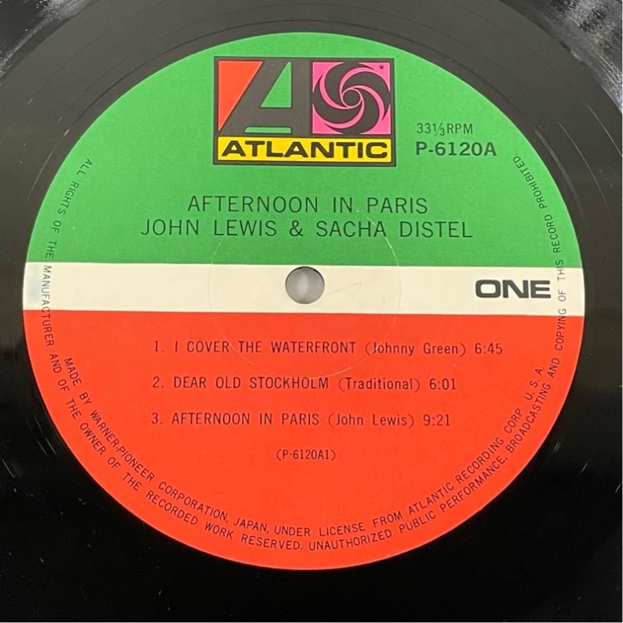 ATLANTIC P-6120A ジョン・ルイスとサッシャ・ディステル アフタヌーン・イン・パリ  洗浄済 LP |  | 02