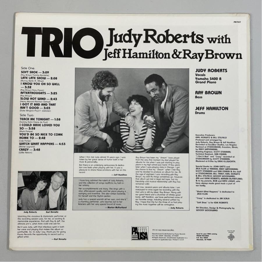 PR 7147 JUDY ROBERTS with JEFF HAMILTON &  RAY BROWN TRIO 洗浄済 LP |  | 01