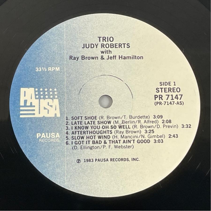 PR 7147 JUDY ROBERTS with JEFF HAMILTON &  RAY BROWN TRIO 洗浄済 LP |  | 02