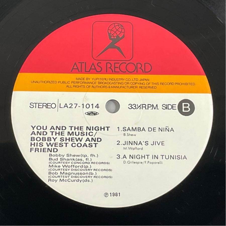 LA27-1014  Bobby Shew & His West Coast Friends You and The Night and The Music 帯あり 洗浄済 LP |  | 03