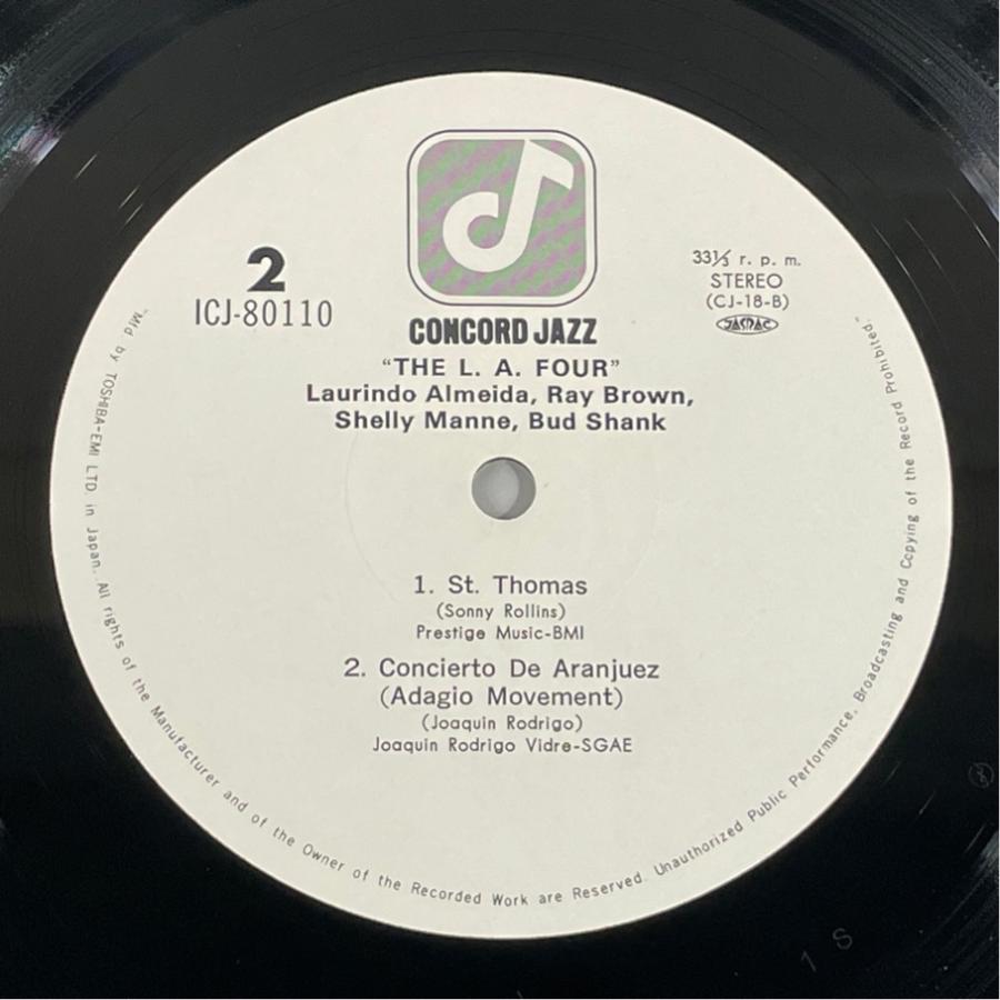 ICJ-80110 帯あり THE  LA FOUR LAURINDO RAY SHELLY BUD 洗浄済 LP |  | 03