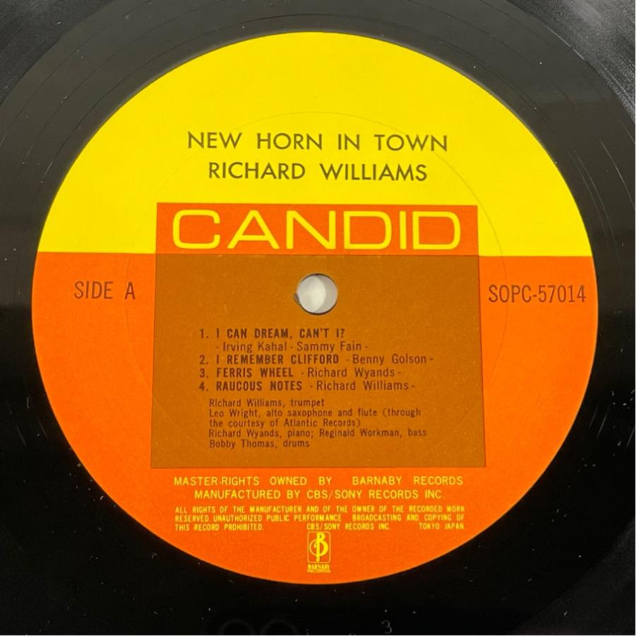 SOPC-57014 リチャード・ウィリアムス RICHARD WILLIAMS NEW HORN IN TOWN 洗浄済 LP |  | 02
