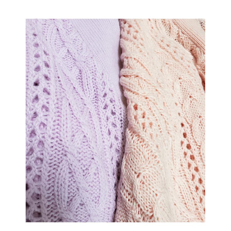 ケーブル編み ゆったり ニット カーディガン カギホック付 バルーン