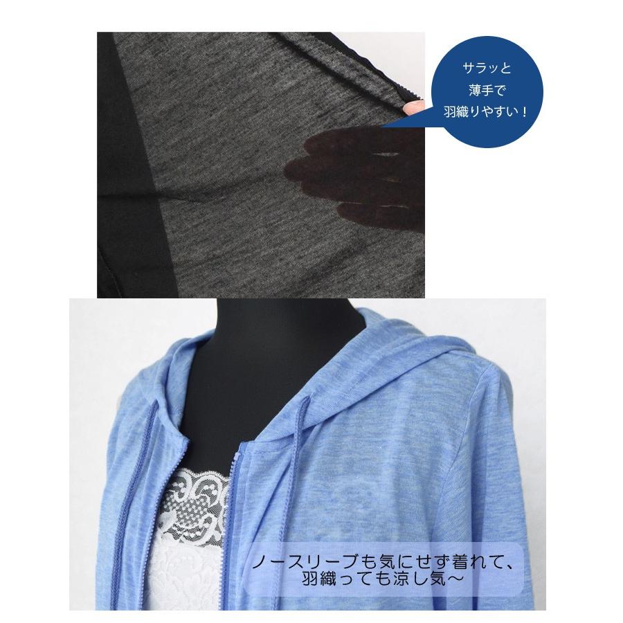 送料無料】薄手 紫外線 UVカットパーカー ジップアップ ベーシック