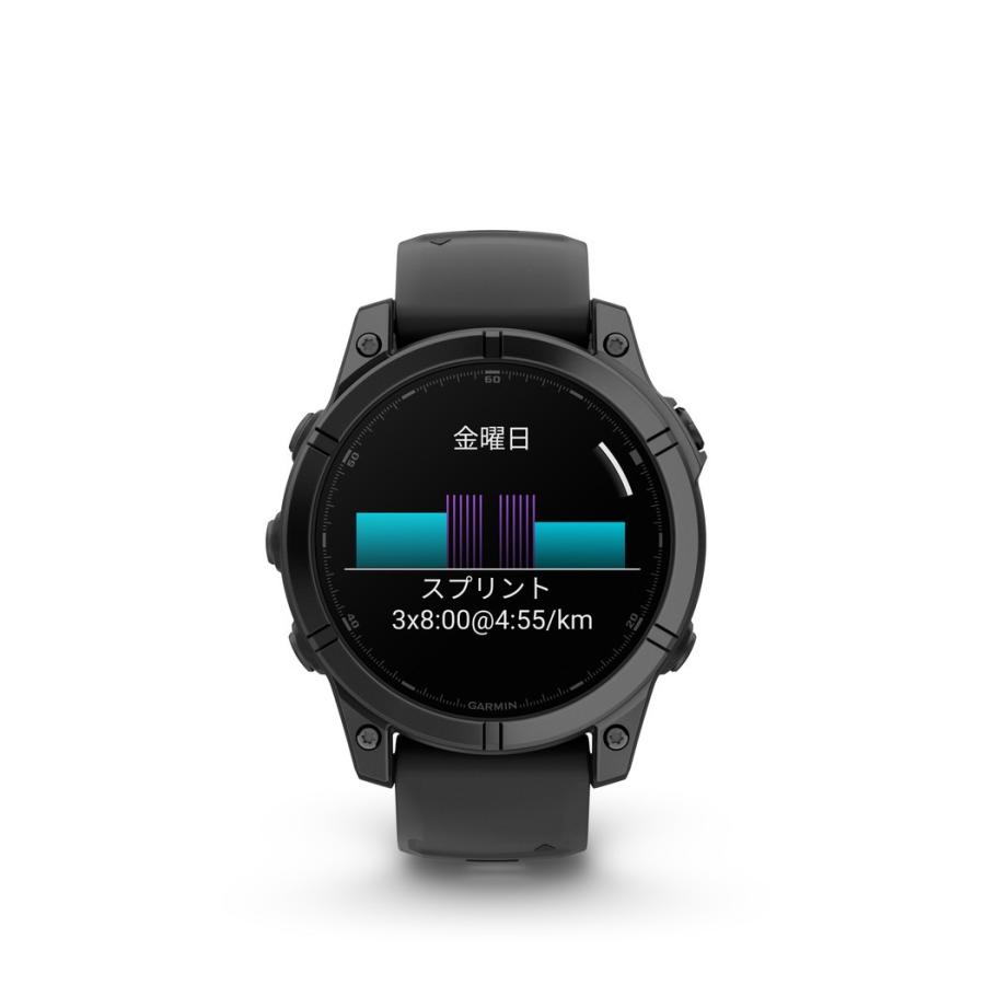 ガーミン fenix E 47mm Slate Gray Steel / Black 010-03025-12 フェニックス イー fenixE GARMIN スマートウォッチ 心電 軍用規格  国内正規品 1年保証の画像