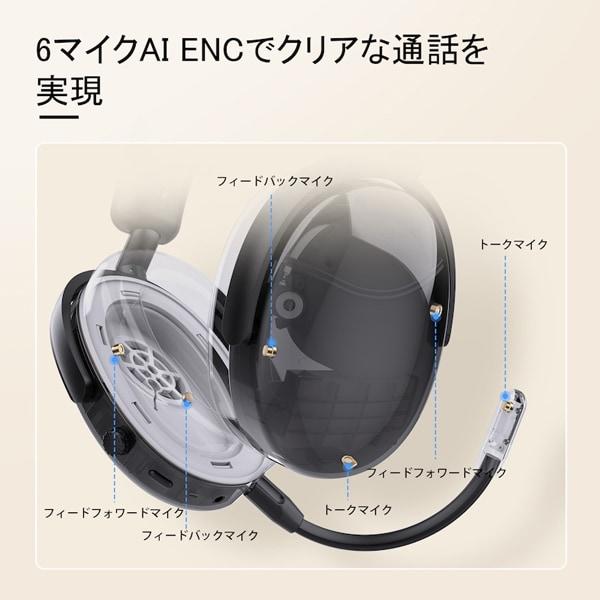 SuperEQ ワイヤレスヘッドホン A200 Bluetooth5.4 100時間バッテリー